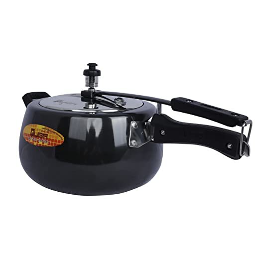 Buy QUBA 3 ltr Hard Anodized Black Induction Base Pressure Cooker with Stainless Steel Inner lid on EMI