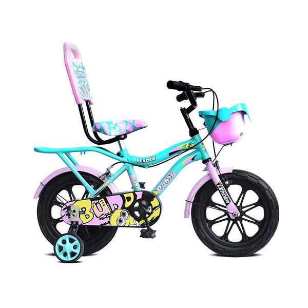 Buy LEADER BUDDY 14T KIDS CYCLE WITH TRAINING WHEELS (SEMI-ASSEMBLED) AGE GROUP 2 - 5 YEARS 14 T Road Cycle (Single Speed, Green, Pink) on EMI