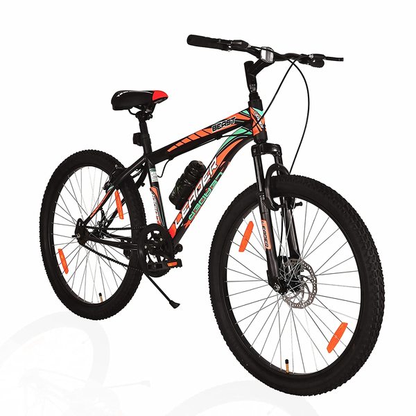 Buy LEADER Beast 26T Hybrid Cycle for City Ride with Front Suspension and Disc Brake 26 T Hybrid Cycle/City Bike (Single Speed, Black, Green, Orange) on EMI