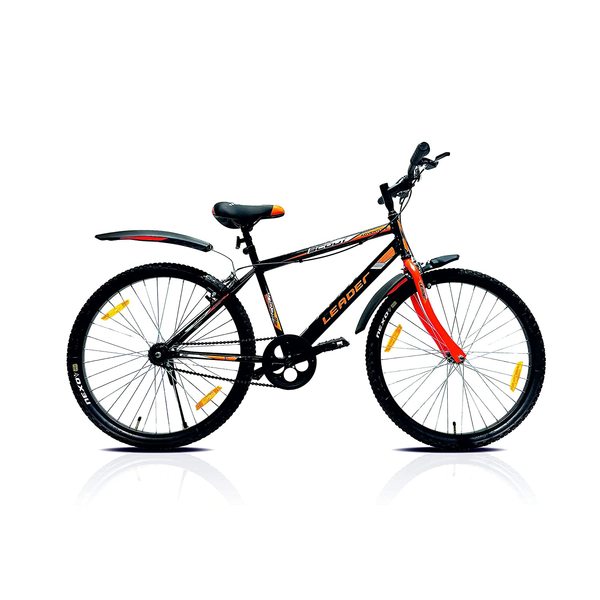 Buy LEADER Scout MTB 26T Mountain Bicycle without Gear Single Speed for Men 26 T Mountain Cycle (Single Speed, Black) on EMI