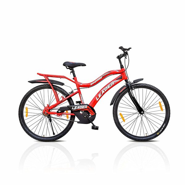 Buy LEADER Baymax 26T IBC MTB cycle With Carrier Single Speed for Men 26 T Hybrid Cycle/City Bike (Single Speed, Red) on EMI