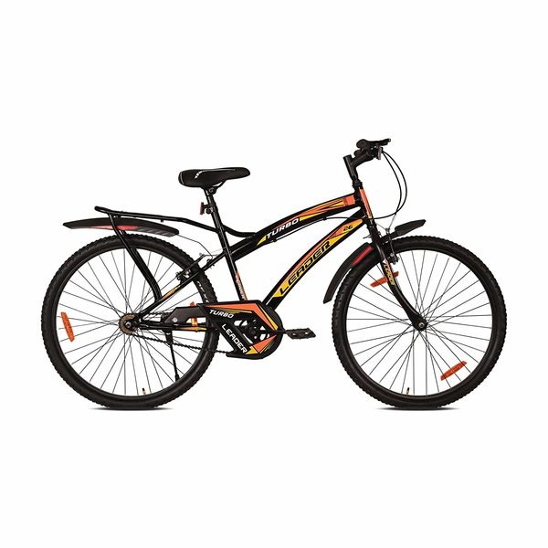 Buy LEADER TURBO 26T IBC Mountain Bicycle/Bike without Gear Single Speed for Men 26 T Mountain Cycle (Single Speed, Black) on EMI