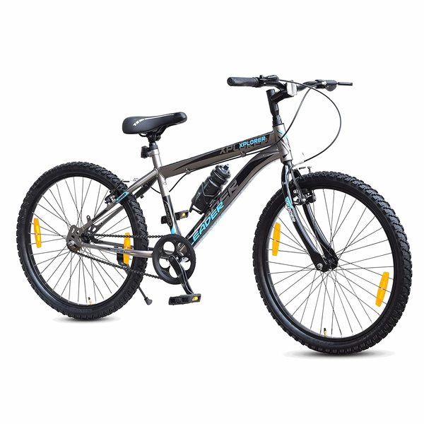 Buy LEADER Xplorer MTB 24T Mountain Bicycle - Single Speed - Ideal for 9-14 years - Age 24 T Mountain Cycle (Single Speed, Grey) on EMI