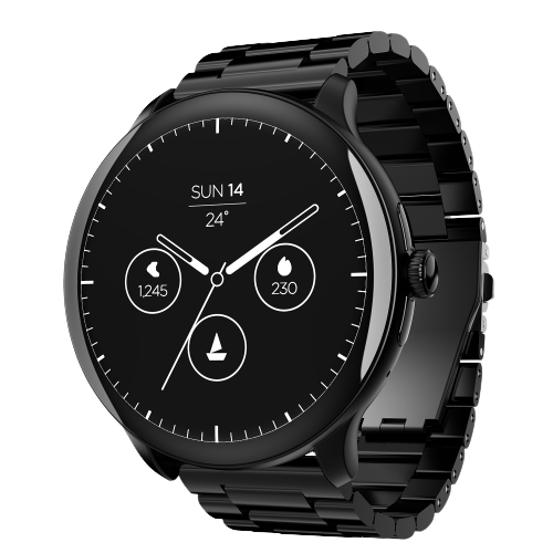 Buy boAt Lunar Connect Pro | Premium Round Dial Smartwatch with 1.39" (3.53 cms) Big AMOLED Display, Watch Face Studio, 700+ Active Modes, 15 Days Of Battery Life Metallic Black on EMI