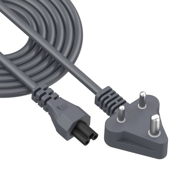 Buy Portronics Konnect G2 Laptop Power Cable with 3PIN Clover Power Connector, 1.5M Cord Length, 350W Load Capacity(Grey) on EMI