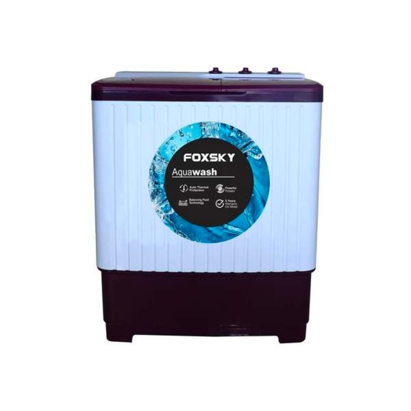Buy Foxsky 7.5 kg Semi-Automatic Top Load Washing Machine With Magic Filter (Aqua Wash, MAROON) on EMI