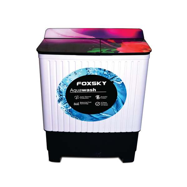 Buy Foxsky 8.5 kg Semi-Automatic Top Load Washing Machine With Magic Filter (Aqua Wash, MAROON) on EMI