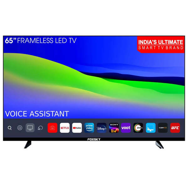 Buy Foxsky 165 cm (65 inches) 4K Ultra HD Smart Android LED TV 65FS-VS | Built-in Google Voice Assistant on EMI