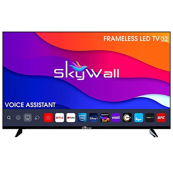 Buy SkyWall 80 cm (32 inches) Full HD Smart LED TV 32SW-Voice (Frameless Edition) | With Voice Assistant (Black) on EMI