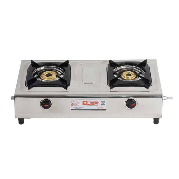 Buy Quba 2 Burner  Sg 102 Ss Manual Gas Stove(Ms Pan Support ) on EMI