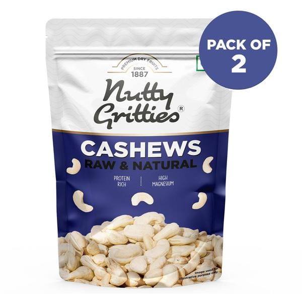Buy Nutty Gritties Cashew Nuts, Whole Jumbo in size W240 - 400g (2 Pack of 200g each) on EMI