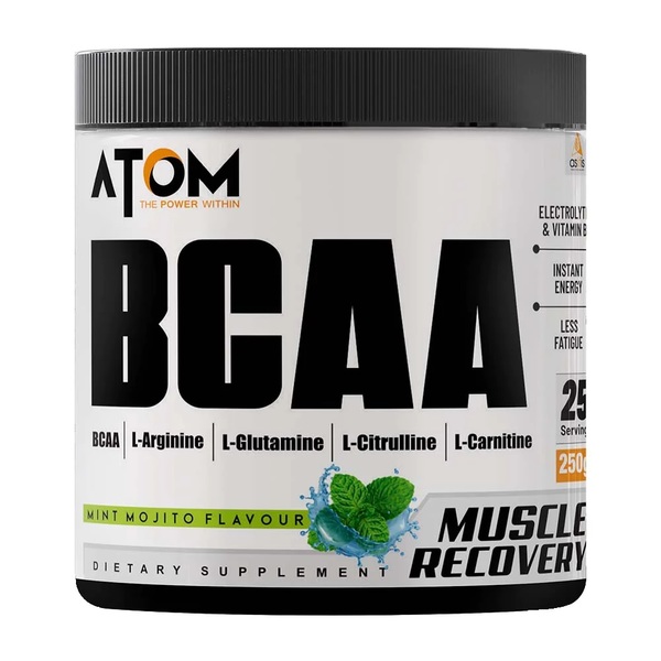 Buy AS-IT-IS ATOM BCAA 250g with L-arginine, L-Carnitine, L-Citrulline for Energy Burst & Athletic Performance | Mint Mojito Flavor on EMI