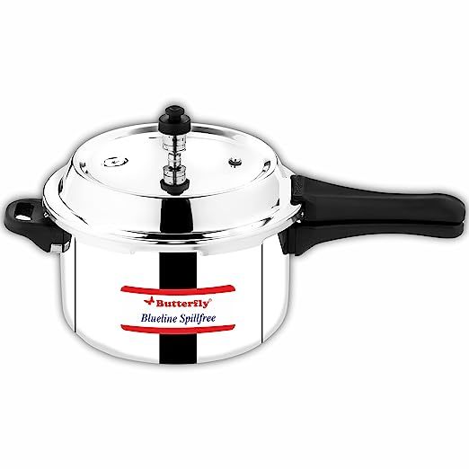 Buy Butterfly Blueline Spillfree SS Outer Lid Stainless Steel Pressure Cooker, 3 L on EMI