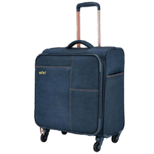 Buy Safari Nylon Denim Laptop Trolley Soft Luggage (Navy Blue) ( Size : 41.5 x 54 x 24 inch) on EMI