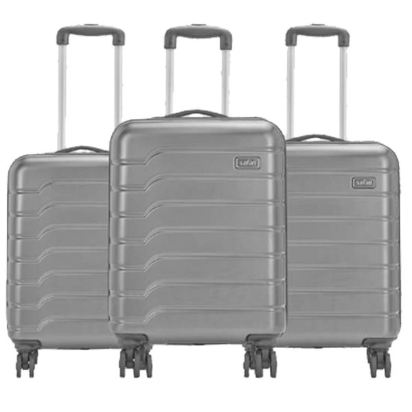 Buy Safari Polycarbonate Ozone Hard Luggage Combo Set (Small, Medium And Large) (Gun Metal) on EMI