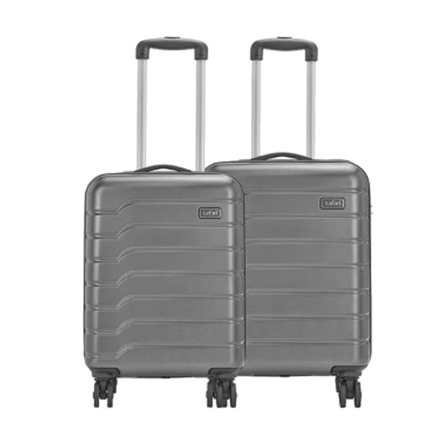 Buy Safari Polycarbonate Ozone Hard Luggage Combo Set (Cabin And Medium) (Gun Metal) on EMI