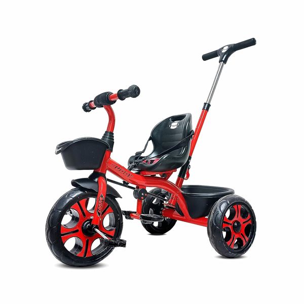 Buy Kidsmate Buddy Plug N Play Kids/Baby Tricycle with Parental Control, Storage Basket, Cushion Seat and Seat Belt for 12 Months to 48 Months Boys/Girls/Carrying Capacity Upto 30 Kgs (Red) on EMI