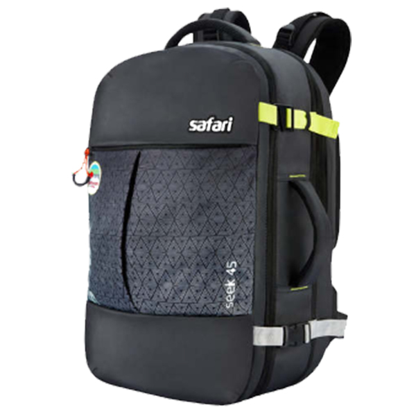 Buy Safari 44 L Polyester Seek Overnighter Expandable Travel Laptop Backpack (Black) (Size: 51 x 32 x 27 cm) on EMI