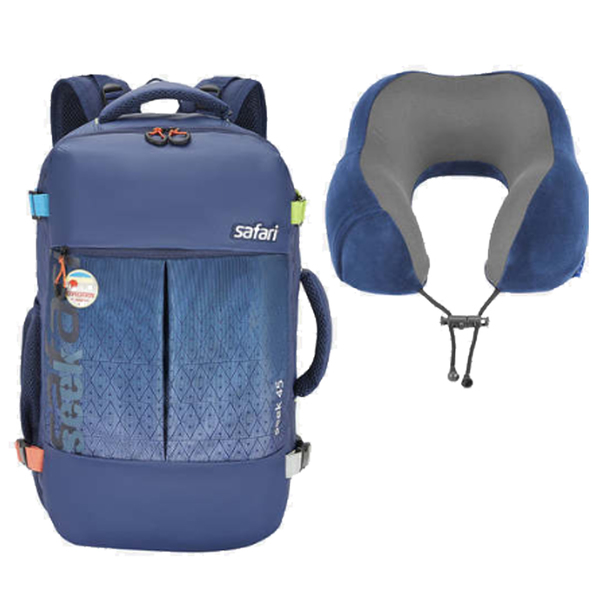 Buy Safari Seek 45L Overnighter Backpack and Curve Neckpillow in Combo Set - Neckpillow (Blue) on EMI