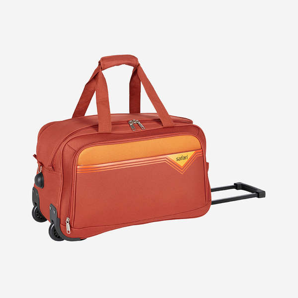 Buy Safari Polyester Trigon Rolling Duffle Cabin (Orange) ( Size : 55 x 22 x 30 inch) on EMI