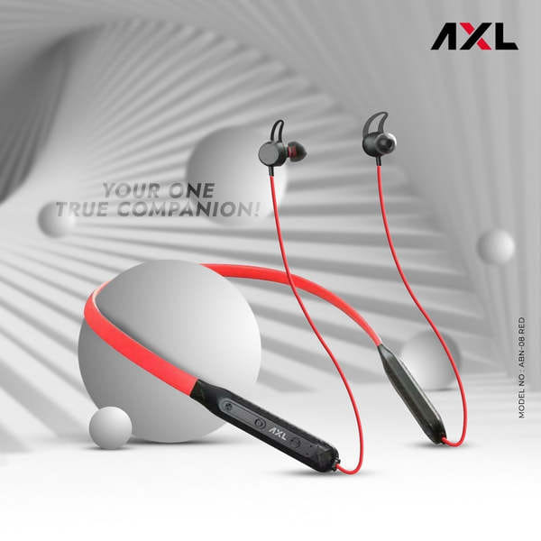 Buy AXL ABN08 Bluetooth 5.0 in-Ear Wireless Neckband with Fast Charging, Upto 14 Hours Playtime, 10mm Extra Bass Drivers with HD Sound (RED) on EMI