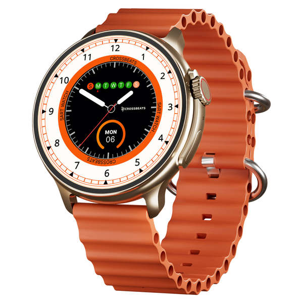 Buy Crossbeats Aura Bluetooth Calling 1.46inch Display Smart Watch  (Spiced Orange) on EMI