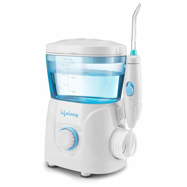 Buy Lifelong LLDC27 Table Top Flosser | 8 360-degree Rotating Jet Tips | 10 Pressure Modes and 600ml Tank for Flossing at Home | Oral Irrigator| I Removes plaque (White) on EMI