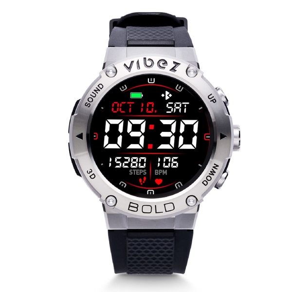 Buy Vibez by Lifelong Bold Smartwatch For Men Bluetooth Calling 1.32" HD Display|24x7 Heart Rate & SpO2 Tracking|Sports Mode|IP67|Sleep Monitor|7 days Battery Backup (VBSWM09, Silver) on EMI