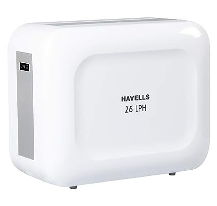 Buy Havells 25 LPH Absolutely Safe RO + UV Purified PH Balanced Compact and Stylish Design, Floor & Wall mounting Water Purifier with 8 Stages (White and Grey) on EMI