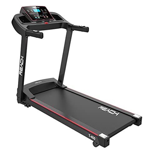 Buy Reach T-400 [2HP Peak] Multipurpose Automatic Foldable Treadmill with Manual Incline and LCD Display Perfect for Home use - Electric Motorized Running Machine for Home Gym (Max Speed 12km/hr) on EMI