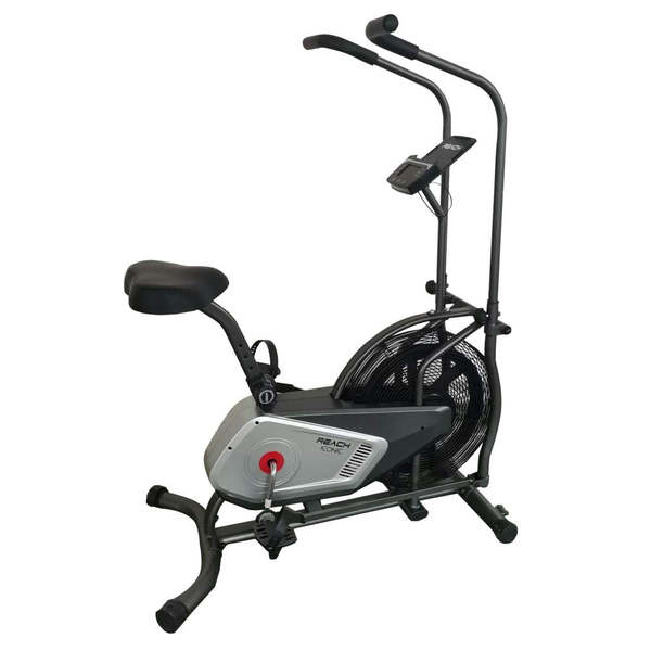 Buy Reach Iconic Air Bike Exercise Cycle for Home Gym | Fan-based Air Resistance for Cardio & Fitness Workout | Indoor Gym Equipment with LCD screen and Cushioned Seat on EMI