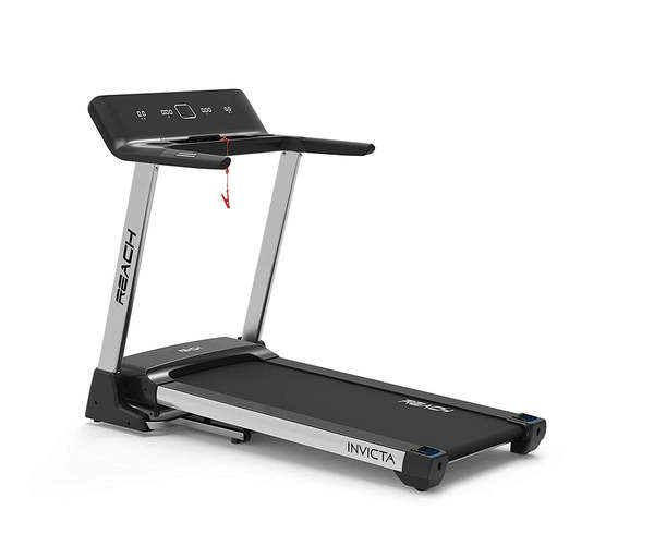 Buy Reach Invicta 6 HP Peak Motorized Treadmill | Max Speed 18 km/hr | Foldable Treadmill with Automatic Incline | Fitness Machine for Home Gym with LCD Display & Bluetooth | Max User Weight 130kg on EMI