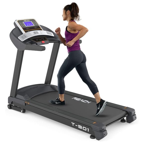 Buy Reach T-901 7 HP Peak DC Motor Premium Treadmill - Automatic Incline with Powerful Motor - Home Exercise & Running Machine - LCD Display with 24 Preset Programs - 24 km/hr Max User Weight 130 Kgs on EMI