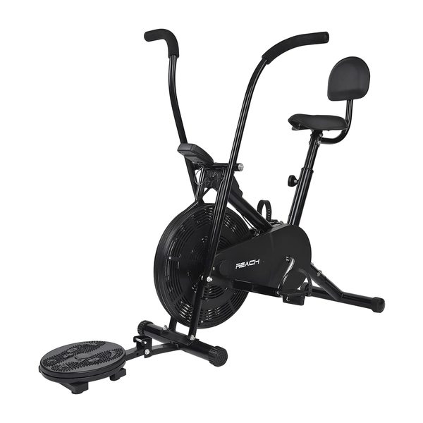 Buy Reach AB-110 BST Air Bike Exercise Cycle with Moving or Stationary Handle | with Back Support Seat & Twister | Adjustable Resistance | Fitness Cycle for Home Gym on EMI