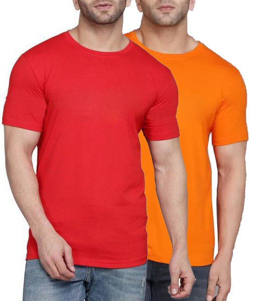 Buy Woyak Dri-FIT Polyester Crew Neck Sports T-Shirt (Pack of 2) (Red Orange) on EMI
