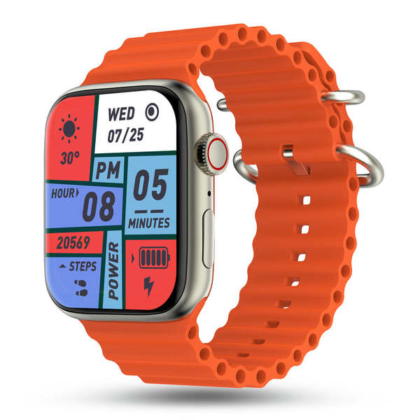 Buy Pebble Frost Pro 1.96" (4.97 cm) Bluetooth Calling, Infinite Display, Rotating Crown, AI voice assistance, 100+watch faces Salamander Orange) on EMI