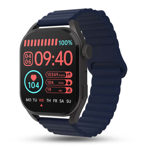 Buy Pebble Cosmos Vogue 1.96" (4.97 cm) Bluetooth Calling, Amoled Always On Display, Luxury Magnetic Strap, Rotating Crown (Midnight Blue) on EMI