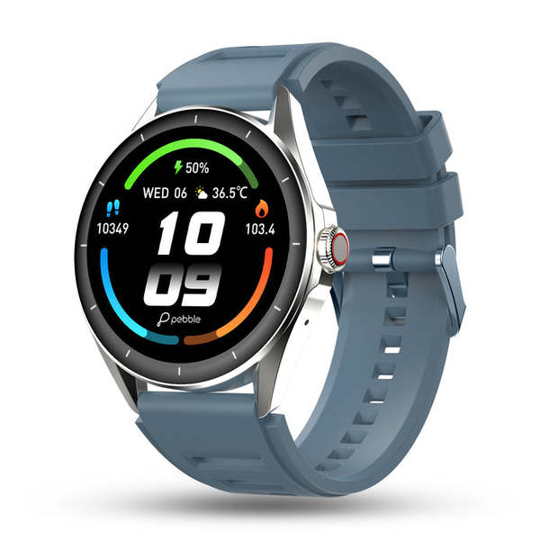 Buy Pebble Cosmos Valor 1.43" (3.63 cm)Bluetooth Calling, Amoled, Bright HD Display 700 Nits, Always On Display, One time BT Connect, Health Suite (Misty Grey) on EMI