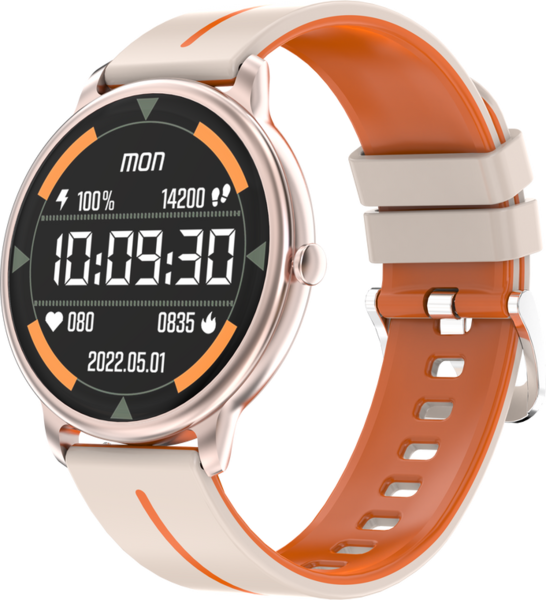 Buy Pebble Magnum 1.43" (3.63 cm) Bluetooth Calling Smartwatch, Amoled Tru Bazel-Less 700 nits Display,  Always On, Health Suite, Metal Alloy, Multi Spots mode (Tangy Orange) on EMI