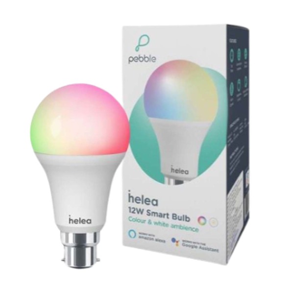 Buy Pebble Helea Smart Bulb 12W Set Timer, Control from anywhere, Energy Efficient, Voice Control, Brightness Control, Colour & White Ambience on EMI
