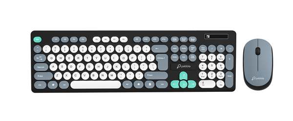 Buy Pebble Digit001 Wireless Keyboard & Mouse POP Retro Keys, Round Keycaps, 2.4 Ghz Wireless, Plug & Play, 104 Keys Full Sized (Black) on EMI