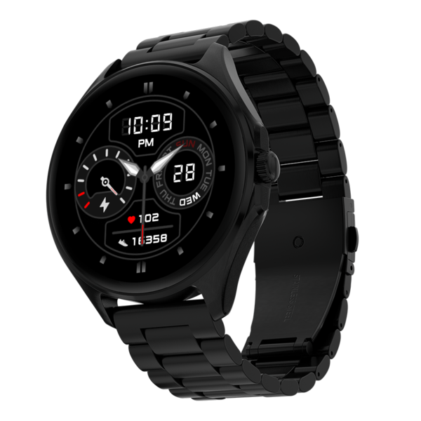 Buy Fire Boltt Apollo 3 (1.43") 36.3mm Amoled Display Bluetooth Calling Smart Watch Stainless Steel Design, 466x466 Pixels, Inbuilt Games, Voice Assistant, 110+ Sports Modes (Black) on EMI