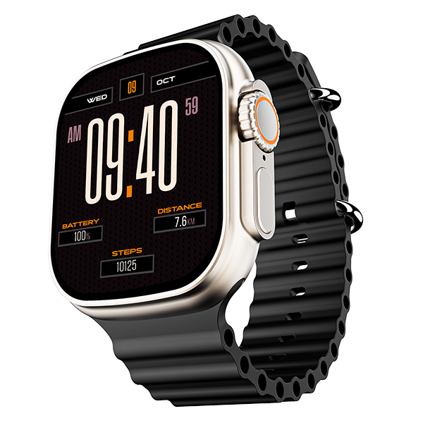 Buy boAt Wave Genesis Smartwatch with 1.96" (4.97cm) Big HD Display, BT Calling, Luxurious Metal Body, Functional Crown (Active Black) on EMI