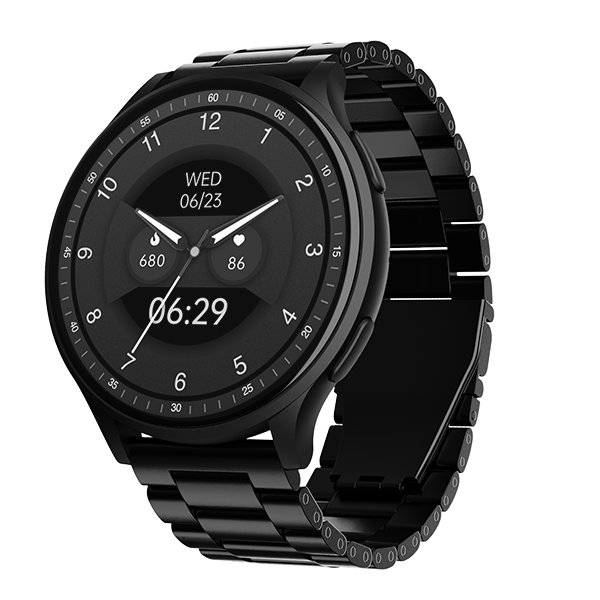Buy boAt Lunar Prime Premium Round AMOLED 1.45" (3.68 cm) Display Smartwatch with Bluetooth Calling, Watch Face Studio, 700+ Active Modes (Steel Black) on EMI