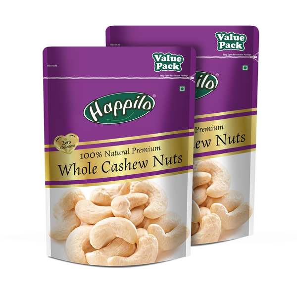 Buy Happilo Premium Whole Cashew Nuts 500g (Pack of 2) on EMI