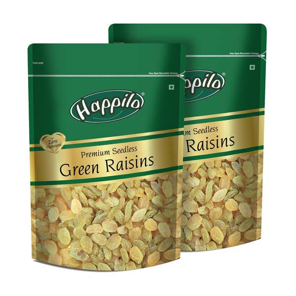 Buy Happilo Premium Seedless Green Raisins 250g (Pack of 2) on EMI