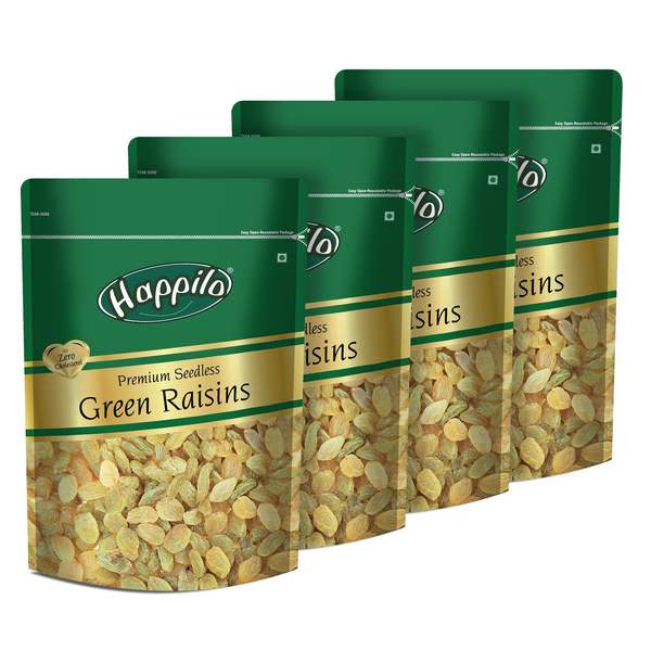 Buy Happilo Premium Seedless Green Raisins 250g (Pack of 4) on EMI