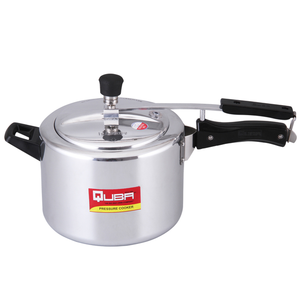 Buy Quba 5 ltr Regular aluminium Inner Lid Induction base pressure cooker -Silver on EMI