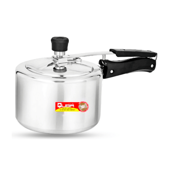 Buy Quba 5 ltr Regular aluminium Inner Lid Induction base pressure cooker -Silver on EMI