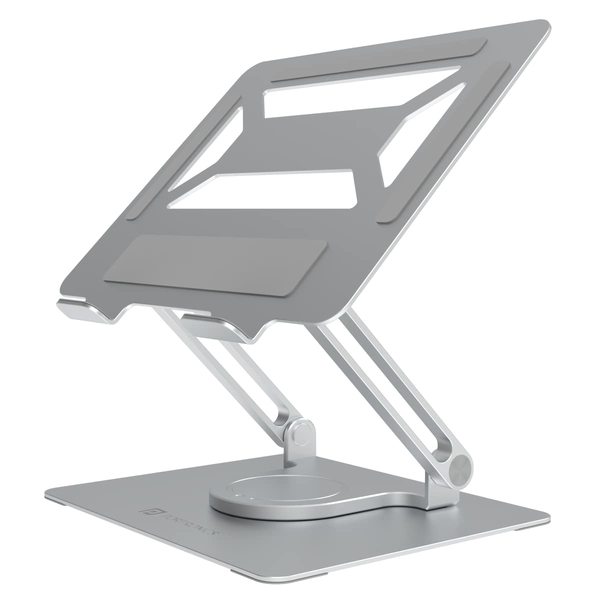 Buy Portronics My Buddy K6 Portable Laptop Stand for Desk with 360 Rotating Base, Multi-Angle Adjustment, Aluminum Alloy, Ergonomic Ventilated Design, Anti-Slip Rubber Pads, Compatible with upto 15.6 inch Laptops (Silver) on EMI